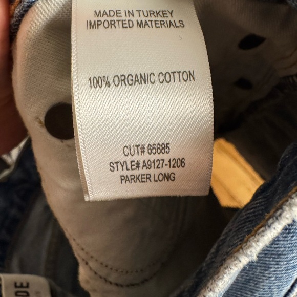 AGOLDE Women’s Parker Long Denim Shorts 100% Organic Cotton Size 24 - Picture 4 of 4